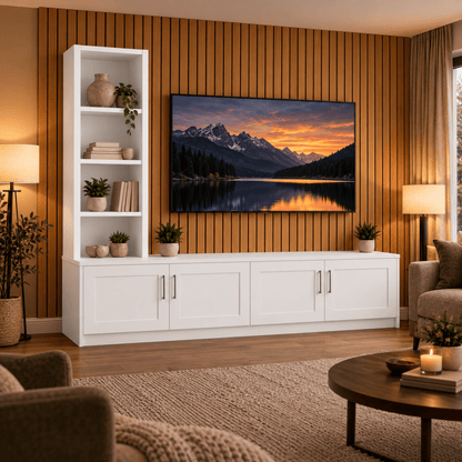 Shire Shaker Media Wall Unit - Left Hand Bookcase 8 - Online Bedrooms