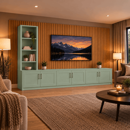Shire Shaker Media Wall Unit - Left Hand Bookcase 19 - Online Bedrooms