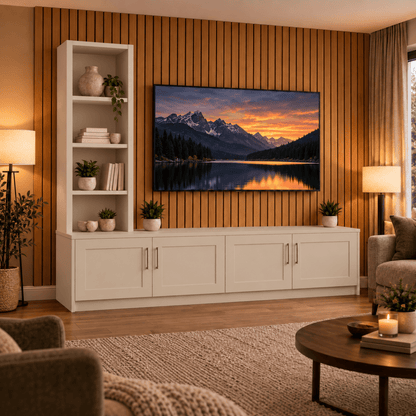 Shire Shaker Media Wall Unit - Left Hand Bookcase 9 - Online Bedrooms