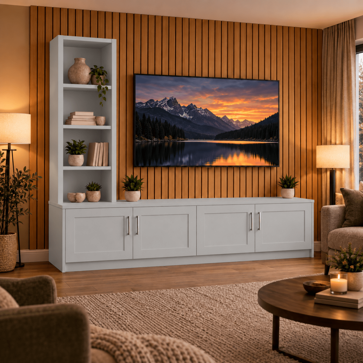 Shire Shaker Media Wall Unit - Left Hand Bookcase 11 - Online Bedrooms