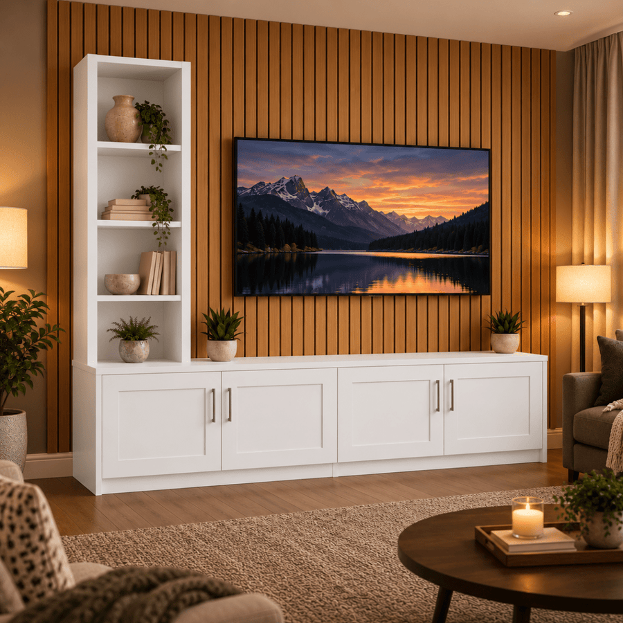 Shire Shaker Media Wall Unit - Left Hand Bookcase 1 - Online Bedrooms