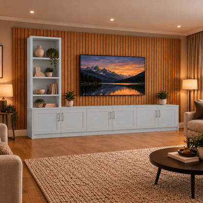 Shire Shaker Media Wall Unit - Left Hand Bookcase 23 - Online Bedrooms