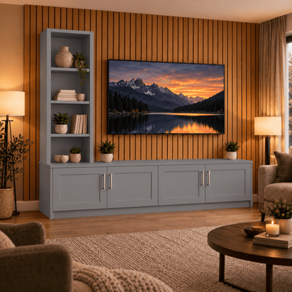 Shire Shaker Media Wall Unit - Left Hand Bookcase 12 - Online Bedrooms