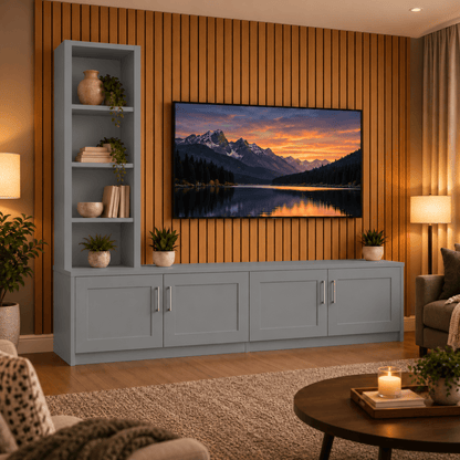 Shire Shaker Media Wall Unit - Left Hand Bookcase 6 - Online Bedrooms
