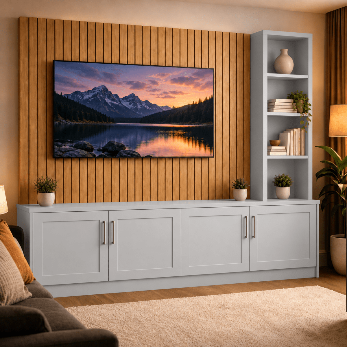 Shire Shaker Media Wall Unit - Right Hand Bookcase 5 - Online Bedrooms