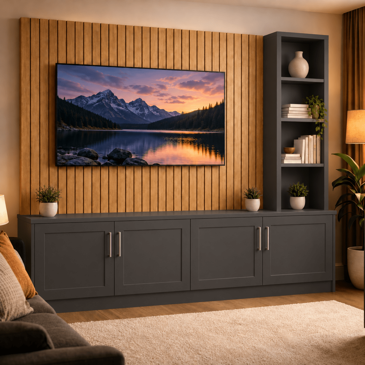 Shire Shaker Media Wall Unit - Right Hand Bookcase 3 - Online Bedrooms