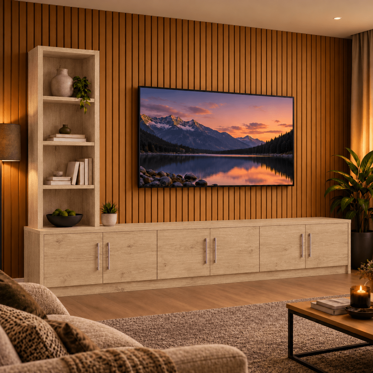 Shire Smooth Media Wall Unit - Left Hand Bookcase 22 - Online Bedrooms