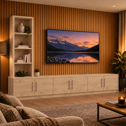 Shire Smooth Media Wall Unit - Left Hand Bookcase 22 - Online Bedrooms