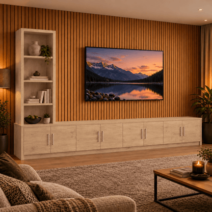 Shire Smooth Media Wall Unit - Left Hand Bookcase 43 - Online Bedrooms