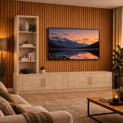 Shire Smooth Media Wall Unit - Left Hand Bookcase 15 - Online Bedrooms