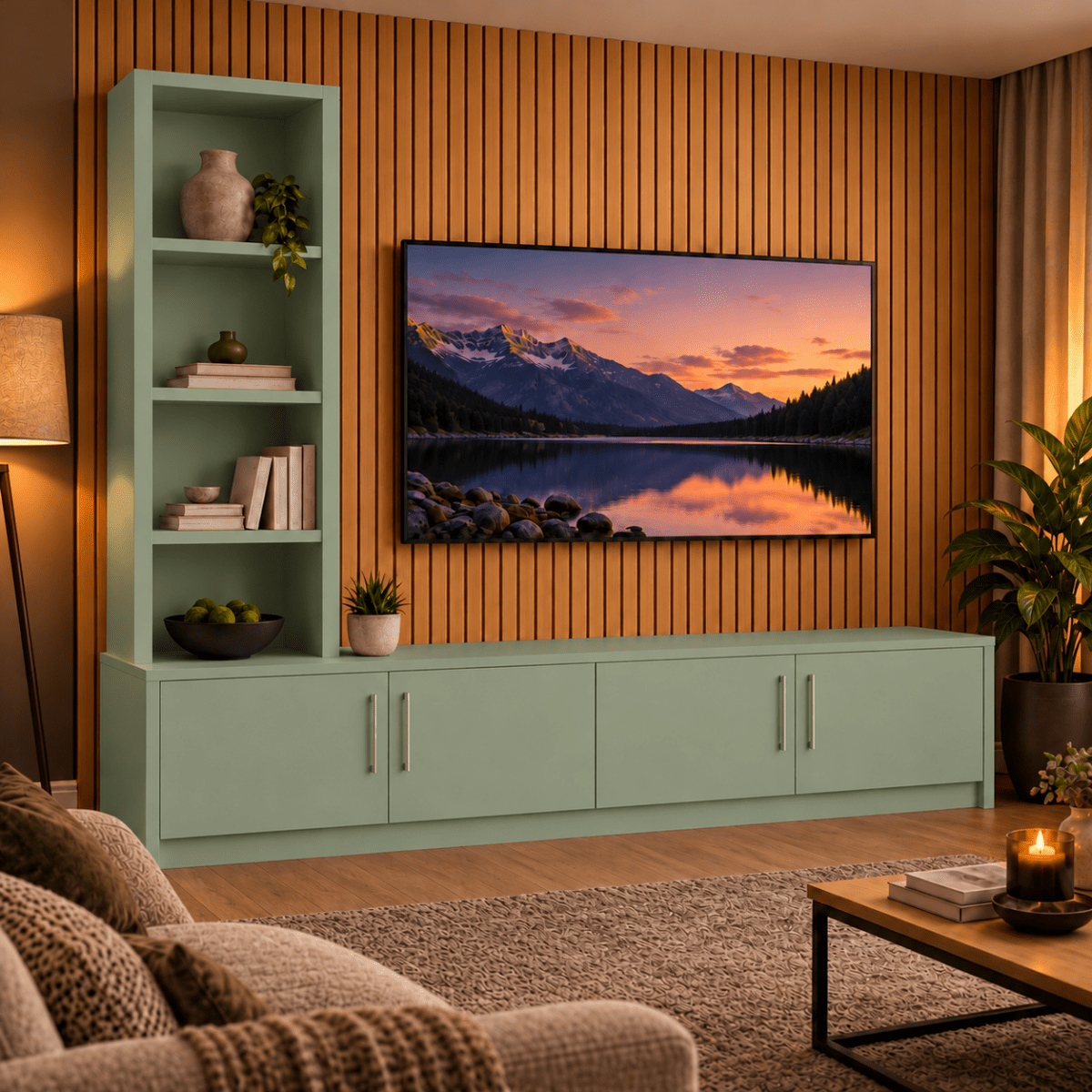 Shire Smooth Media Wall Unit - Left Hand Bookcase 7 - Online Bedrooms