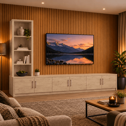 Shire Smooth Media Wall Unit - Left Hand Bookcase 29 - Online Bedrooms