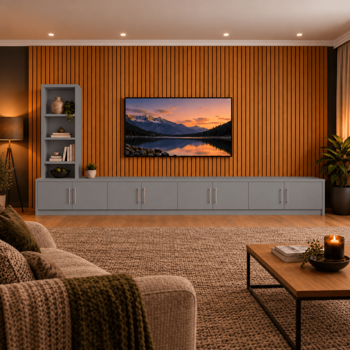 Shire Smooth Media Wall Unit - Left Hand Bookcase 48 - Online Bedrooms