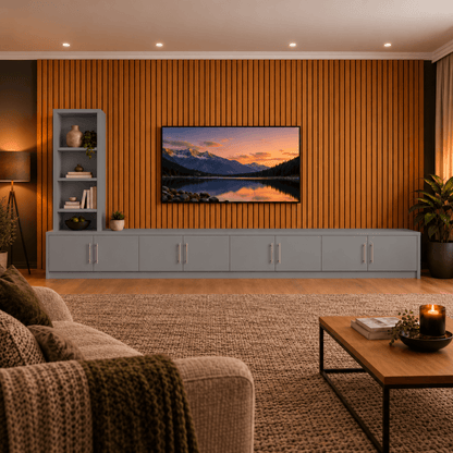 Shire Smooth Media Wall Unit - Left Hand Bookcase 48 - Online Bedrooms
