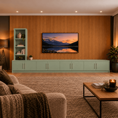 Shire Smooth Media Wall Unit - Left Hand Bookcase 49 - Online Bedrooms