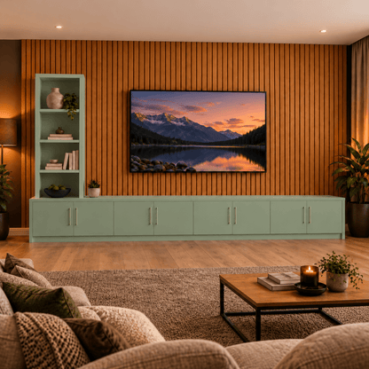 Shire Smooth Media Wall Unit - Left Hand Bookcase 56 - Online Bedrooms