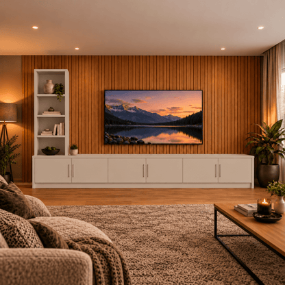 Shire Smooth Media Wall Unit - Left Hand Bookcase 31 - Online Bedrooms