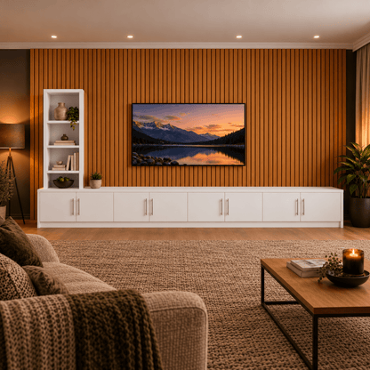Shire Smooth Media Wall Unit - Left Hand Bookcase 44 - Online Bedrooms