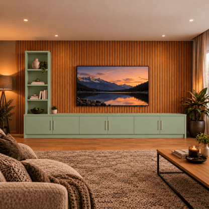 Shire Smooth Media Wall Unit - Left Hand Bookcase 35 - Online Bedrooms