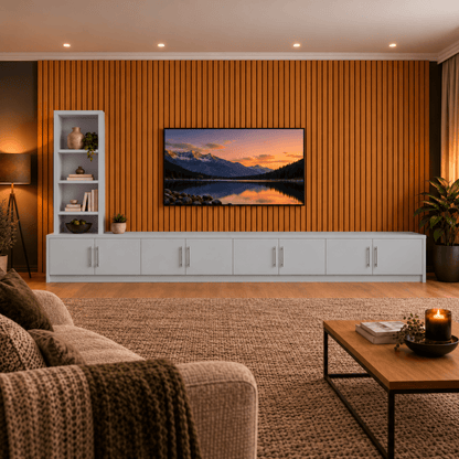 Shire Smooth Media Wall Unit - Left Hand Bookcase 47 - Online Bedrooms