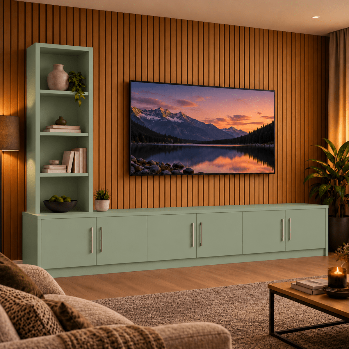 Shire Smooth Media Wall Unit - Left Hand Bookcase 21 - Online Bedrooms