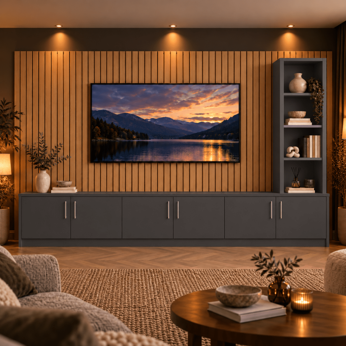 Shire Smooth Media Wall Unit - Right Hand Bookcase 32 - Online Bedrooms