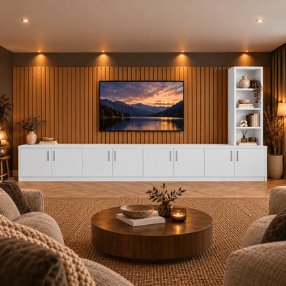 Shire Smooth Media Wall Unit - Right Hand Bookcase 51 - Online Bedrooms