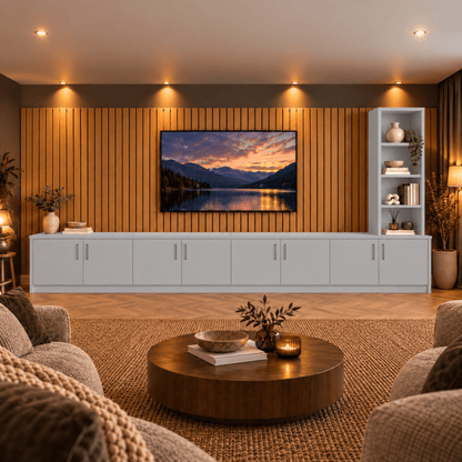 Shire Smooth Media Wall Unit - Right Hand Bookcase 54 - Online Bedrooms