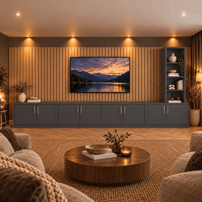 Shire Smooth Media Wall Unit - Right Hand Bookcase 53 - Online Bedrooms