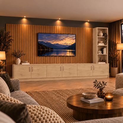 Shire Smooth Media Wall Unit - Right Hand Bookcase 29 - Online Bedrooms