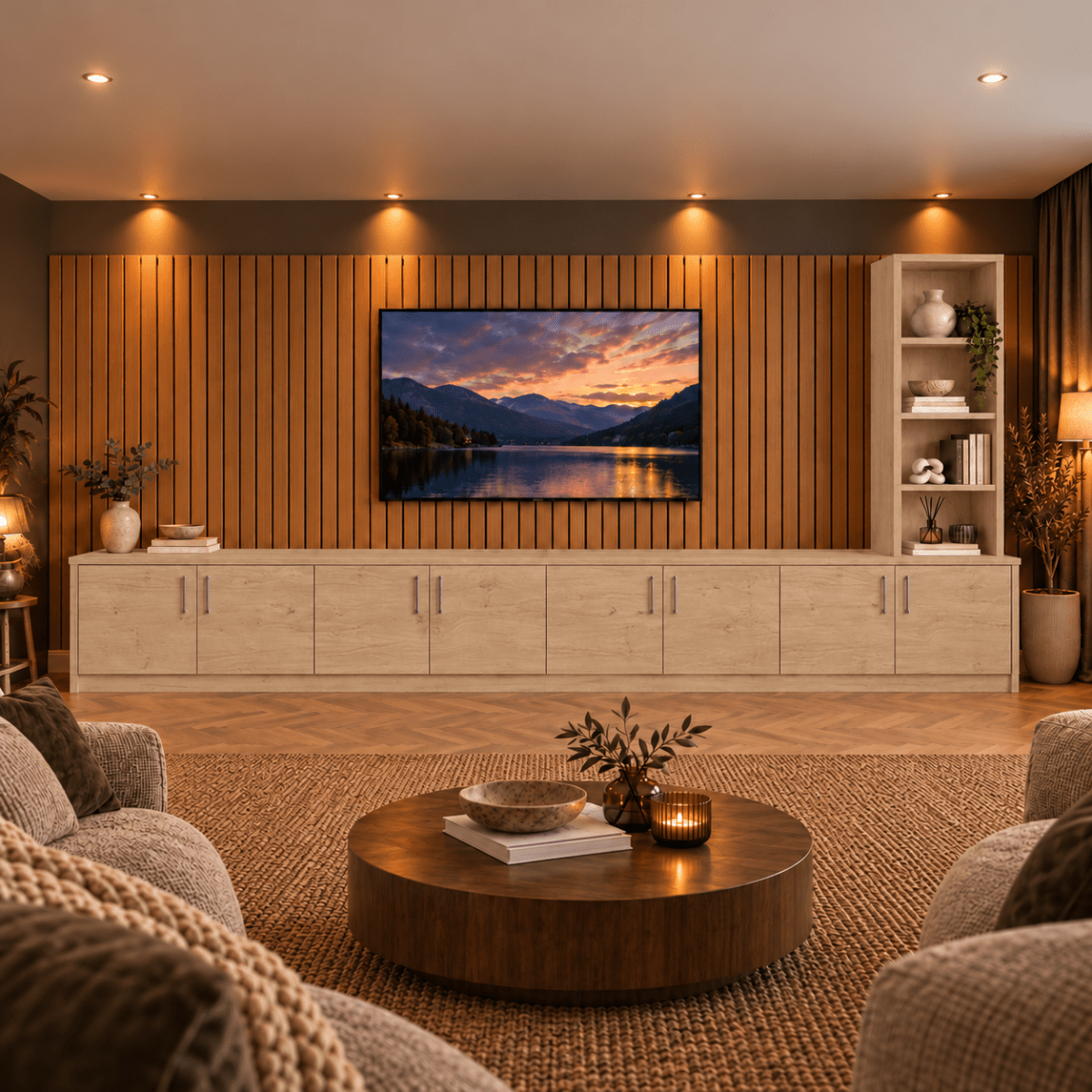 Shire Smooth Media Wall Unit - Right Hand Bookcase 57 - Online Bedrooms