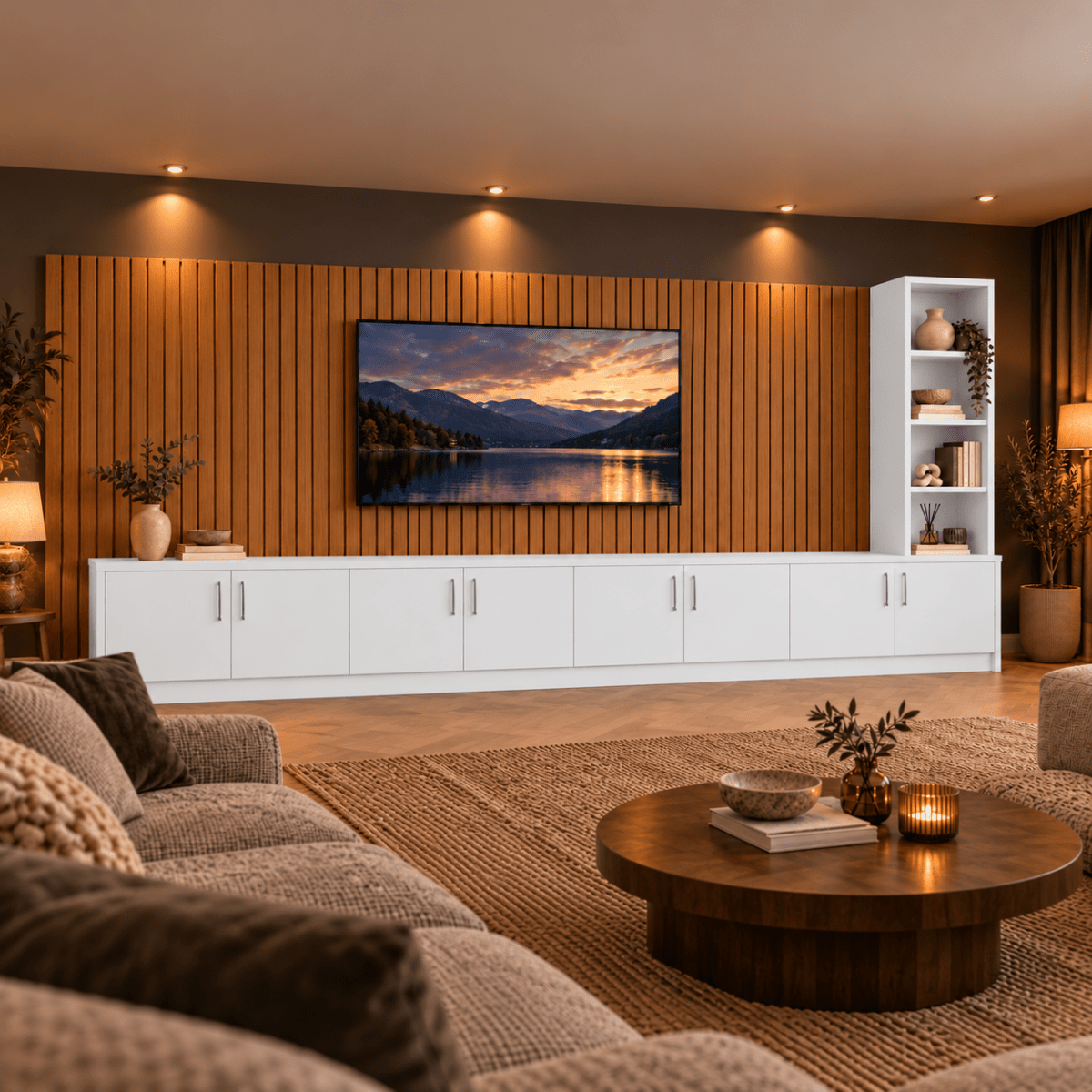 Shire Smooth Media Wall Unit - Right Hand Bookcase 37 - Online Bedrooms