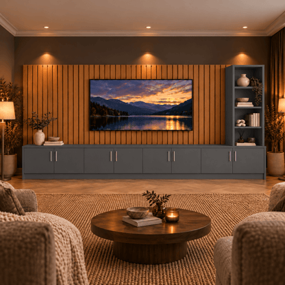 Shire Smooth Media Wall Unit - Right Hand Bookcase 46 - Online Bedrooms