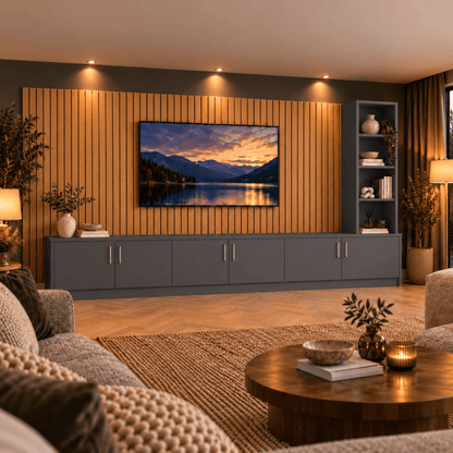 Shire Smooth Media Wall Unit - Right Hand Bookcase 25 - Online Bedrooms