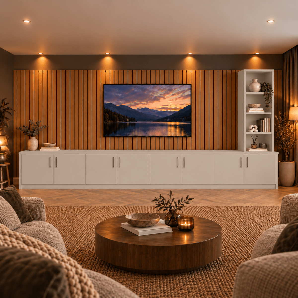 Shire Smooth Media Wall Unit - Right Hand Bookcase 52 - Online Bedrooms