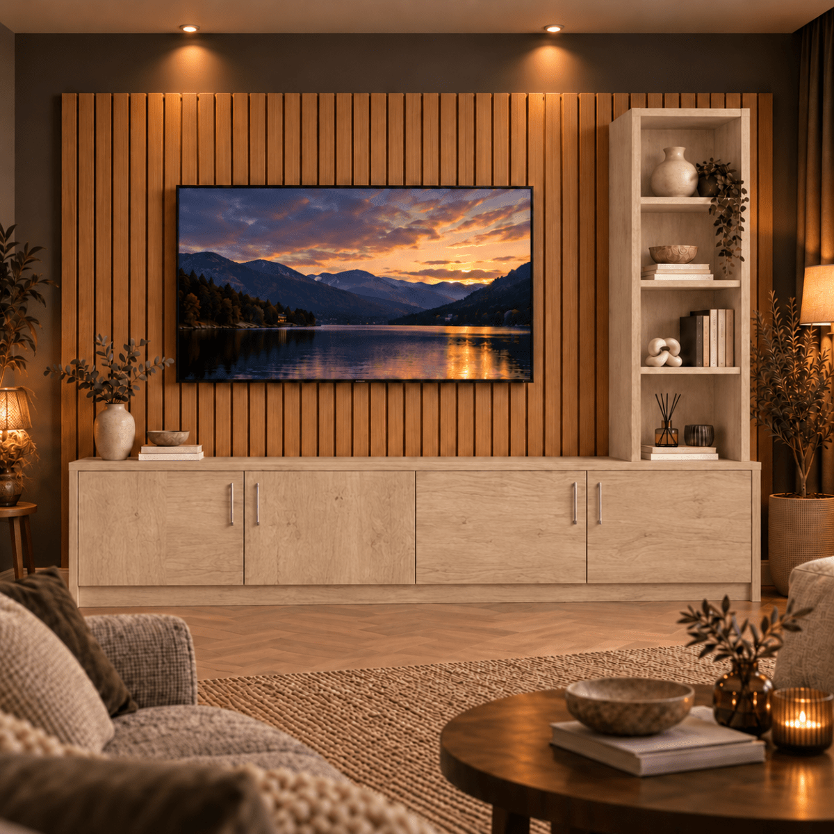 Shire Smooth Media Wall Unit - Right Hand Bookcase 8 - Online Bedrooms