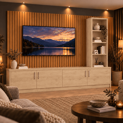 Shire Smooth Media Wall Unit - Right Hand Bookcase 15 - Online Bedrooms