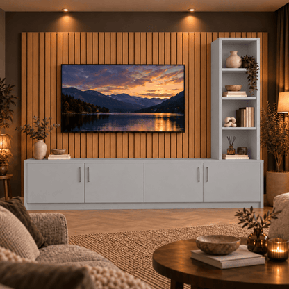 Shire Smooth Media Wall Unit - Right Hand Bookcase 5 - Online Bedrooms