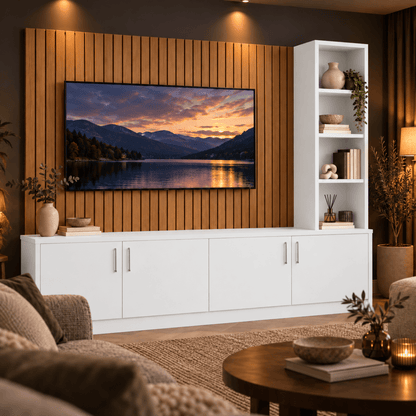 Shire Smooth Media Wall Unit - Right Hand Bookcase 3 - Online Bedrooms