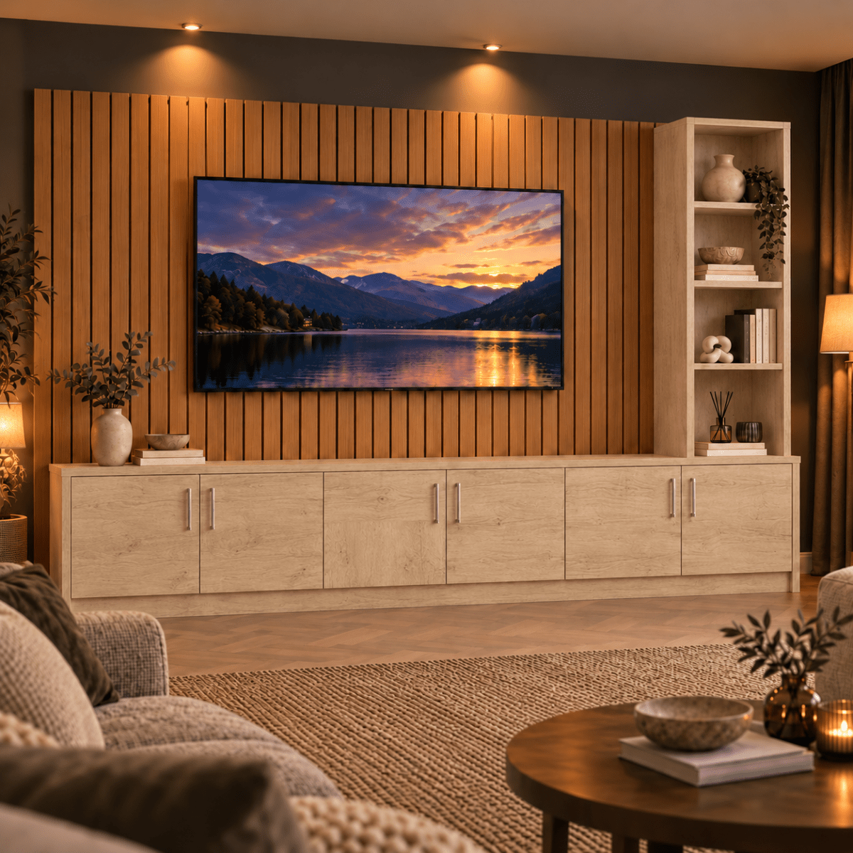 Shire Smooth Media Wall Unit - Right Hand Bookcase 22 - Online Bedrooms