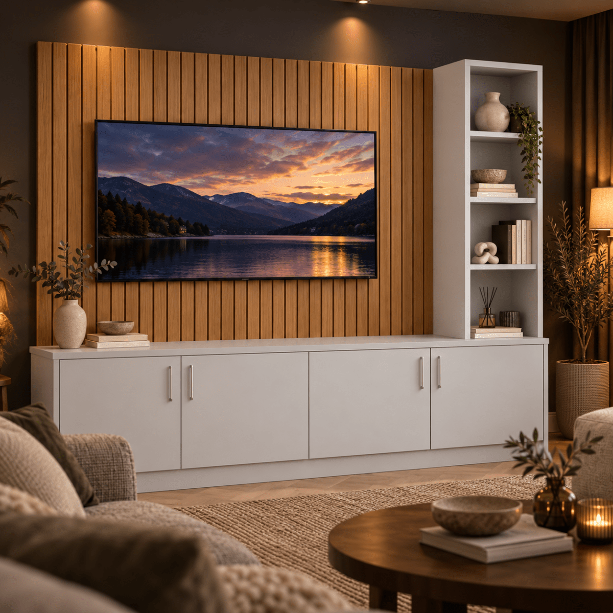 Shire Smooth Media Wall Unit - Right Hand Bookcase 6 - Online Bedrooms