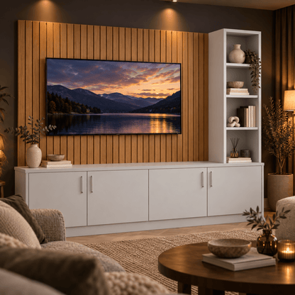Shire Smooth Media Wall Unit - Right Hand Bookcase 6 - Online Bedrooms