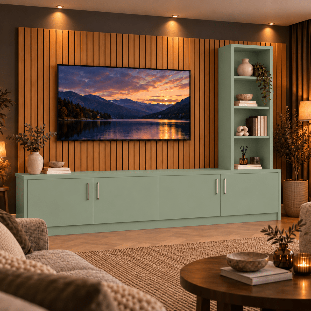 Shire Smooth Media Wall Unit - Right Hand Bookcase 14 - Online Bedrooms