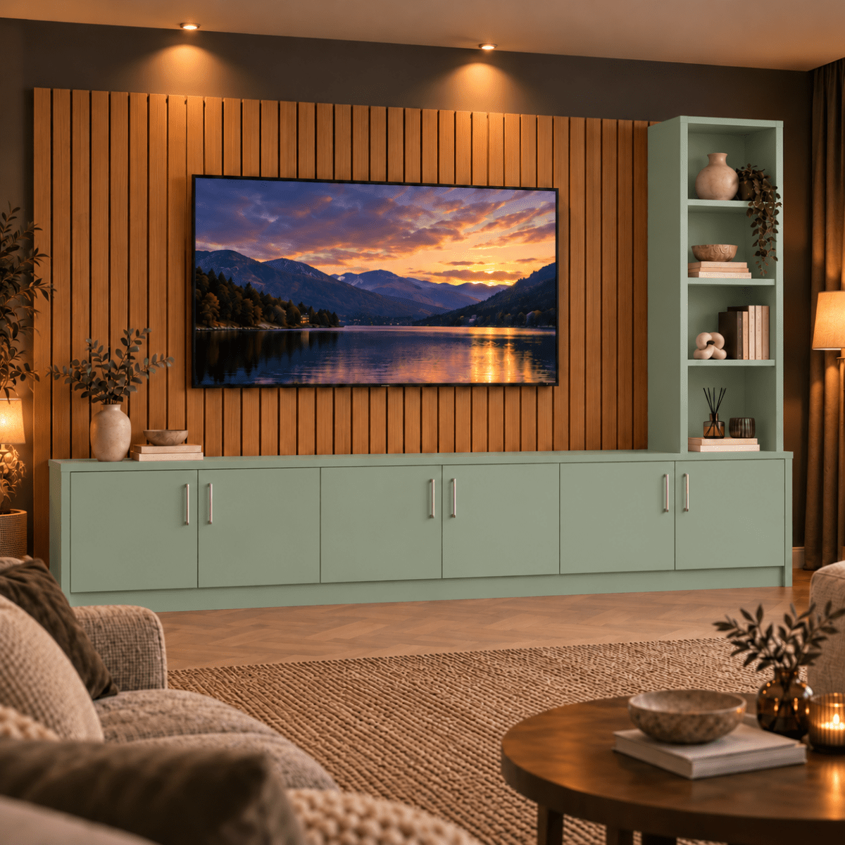 Shire Smooth Media Wall Unit - Right Hand Bookcase 21 - Online Bedrooms