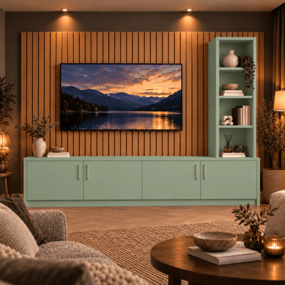 Shire Smooth Media Wall Unit - Right Hand Bookcase 7 - Online Bedrooms