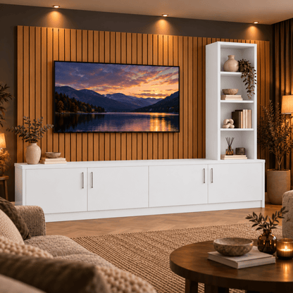 Shire Smooth Media Wall Unit - Right Hand Bookcase 9 - Online Bedrooms