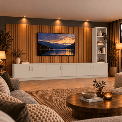 Shire Smooth Media Wall Unit - Right Hand Bookcase 24 - Online Bedrooms