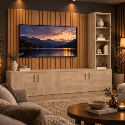 Shire Smooth Media Wall Unit - Right Hand Bookcase 5 - Online Bedrooms