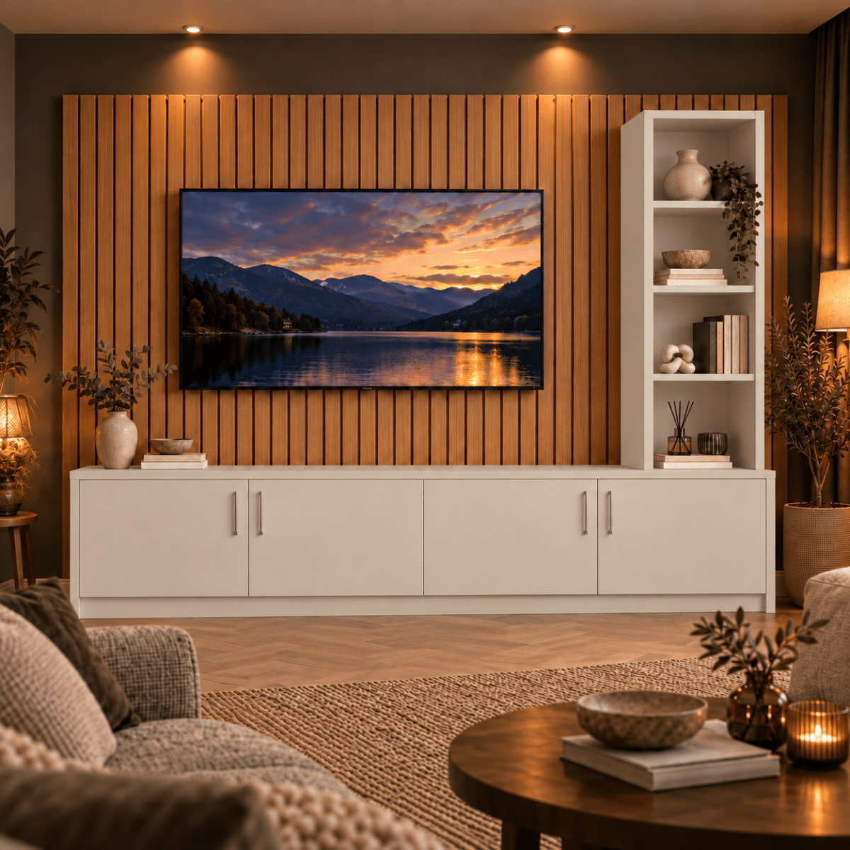 Shire Smooth Media Wall Unit - Right Hand Bookcase 3 - Online Bedrooms