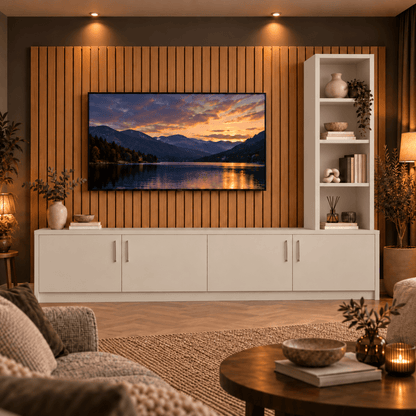 Shire Smooth Media Wall Unit - Right Hand Bookcase 3 - Online Bedrooms